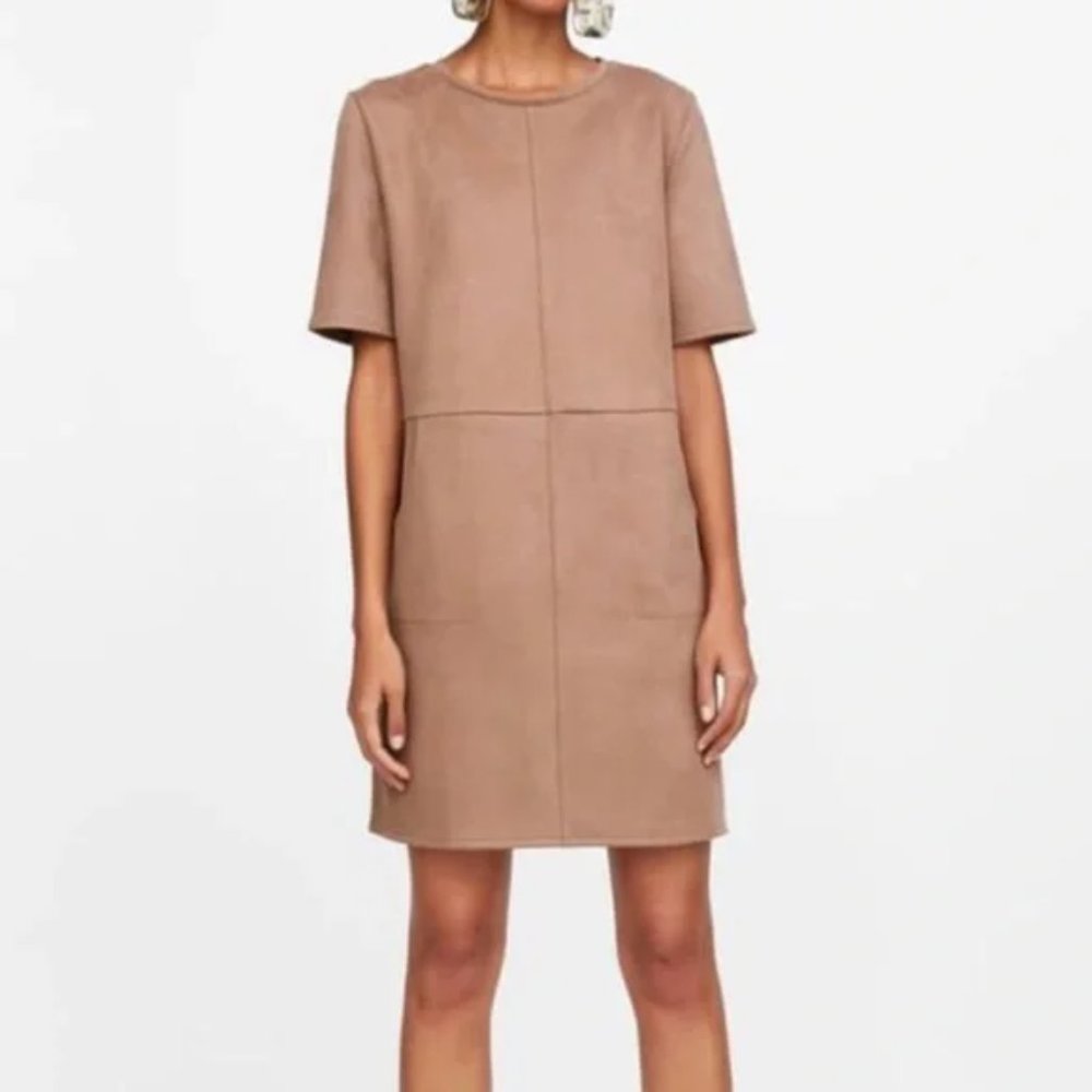 Zara Tan Shift Dress Size L